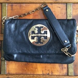 Tory Burch Reva Clutch in black leather & dustbag